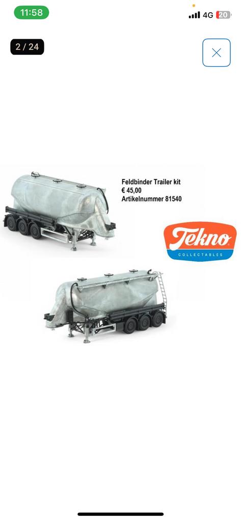 Gezocht feldbinder trailer kit 1:50, Ophalen of Verzenden, Bus of Vrachtwagen, Tekno
