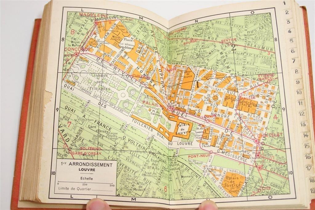 Vintage Stratengids Parijs [1950] — Metro, Bus & Kaarten, Ophalen of Verzenden, Gelezen, 1800 tot 2000, Landkaart