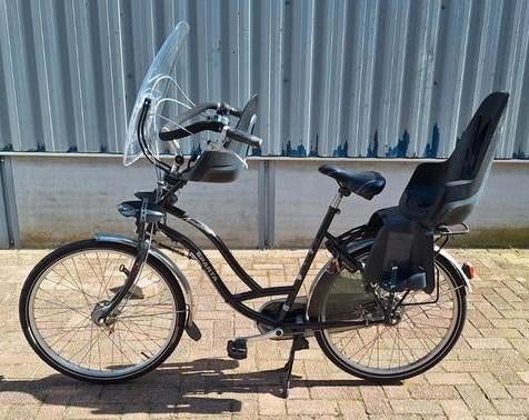 Sparta Amazone mamafiets met 2 kinderzitjes en scherm, Ophalen, 2 zitjes, Sparta, Gebruikt