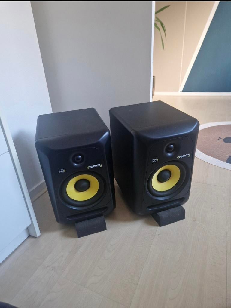 KRK Rokit 6 studio monitor speakers (set van 2), Zo goed als nieuw, 120 watt of meer, Front, Rear of Stereo speakers, Ophalen