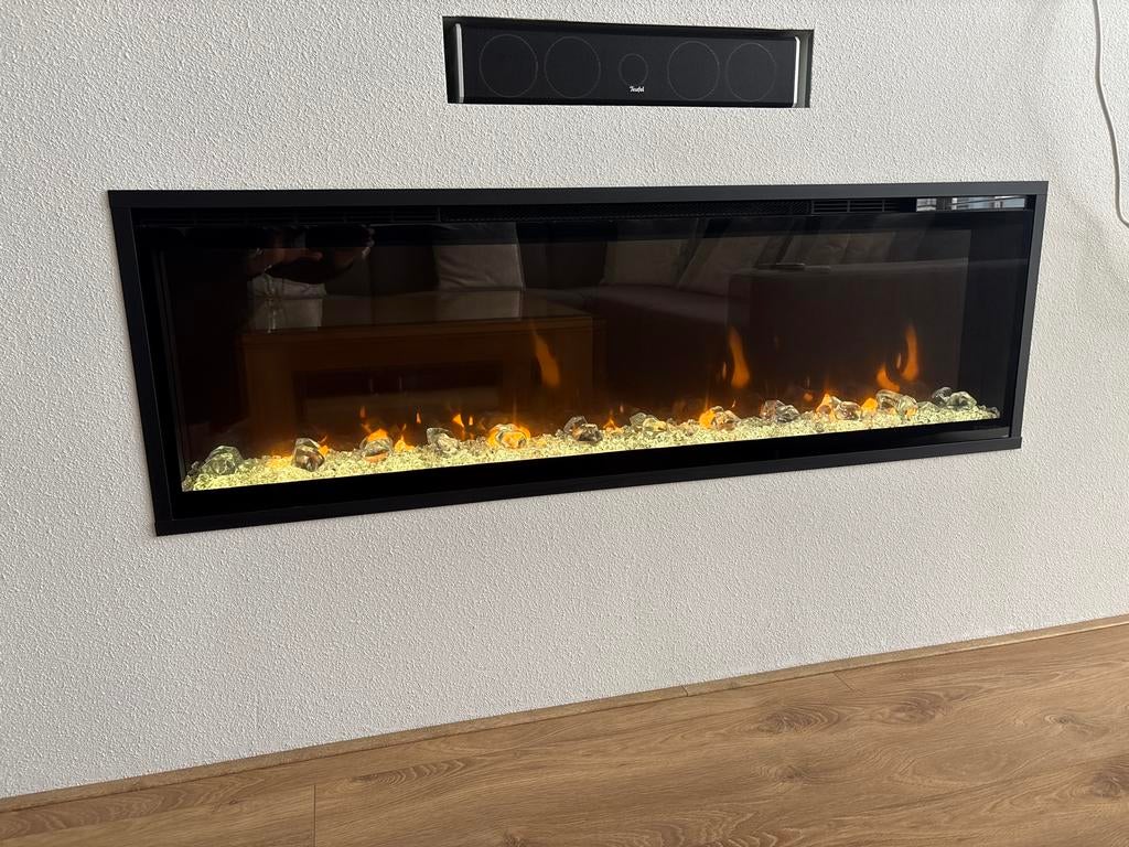 Moderne elektrische sfeerhaard met afstandsbediening, Ophalen, Zo goed als nieuw, Hangende haard, Elektrische haard