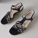 zwart leren sandalen ecco 39, Ecco, Verzenden, Zwart, Sandalen of Muiltjes