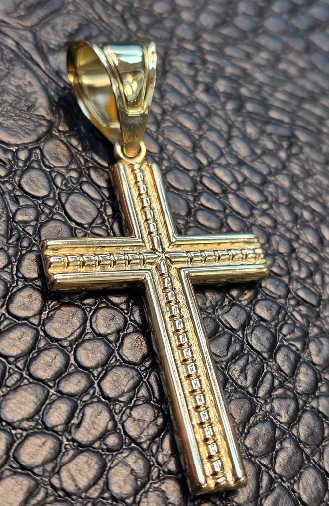 Prachtige gouden 14karaat kruis, Sieraden, Tassen en Uiterlijk, Kettinghangers, Nieuw, Goud, Goud, Ophalen of Verzenden