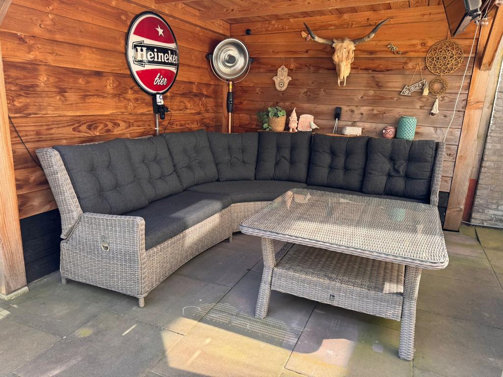 Intratuin verstelbare loungeset met tafel, Tuin en Terras, Ophalen, 5 zitplaatsen, Gebruikt, Loungeset