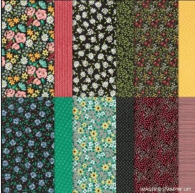 Flowers and Field Designpapier 30,5x30,5 cm Stampin Up NIEUW, Ophalen of Verzenden, Nieuw, Overige thema's, Blanco kaart of Basiskaart