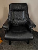 Zwart leren stoel met armleuningen, Ophalen, Gebruikt, Zwart, Eén