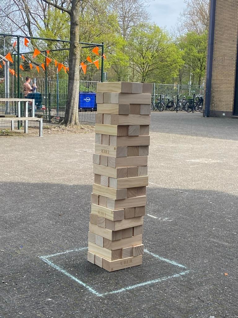 Groot Jenga spel 2 x TE HUUR, Ophalen, Gebruikt