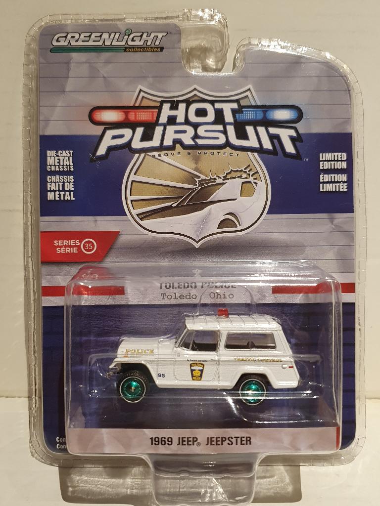 Greenlight 1/64 1969 Jeep Jeepster Police (Greenmachine), Ophalen of Verzenden, Nieuw, Auto