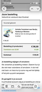 Treinkaartjes actie kruidvat, Twee personen, Vliegtuig, Met bestemming of datum