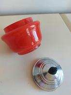 Dekselpotje glaswerk pot Suikerpot rood glas Art Deco, Antiek en Kunst, Ophalen