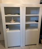 2 witte hoogglans kasten, Huis en Inrichting, Kasten | Vitrinekasten, Ophalen, Met deur(en), 50 tot 100 cm, Zo goed als nieuw