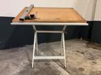 Vintage complete industriële Tekantafel, Doe-het-zelf en Verbouw, Tekentafels, Ophalen, Minder dan 130 cm