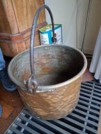 Koperen kachelketel (voor bv haardblokken), Huis en Inrichting, Emmers, Ophalen, Gebruikt, Overige materialen, Met handgreep