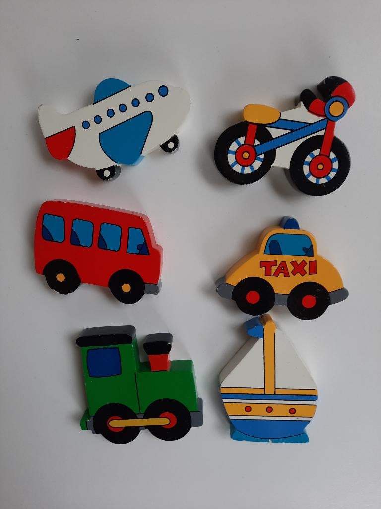 Houten voertuigjes - 7 stuks - nieuw -, Ophalen of Verzenden, Nieuw