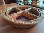 Rieten Schaal / Dienblad met vakken, Schaal, Rond, Ophalen of Verzenden, Zo goed als nieuw