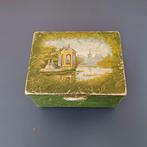 Groen theeblik met theekoepel, Ophalen of Verzenden, Gebruikt, Thee, Douwe Egberts