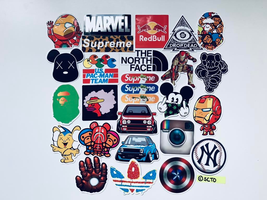 Stickers logo cartoon iron man hypebeast auto DIY laptop, Ophalen of Verzenden, Nieuw, Overige typen