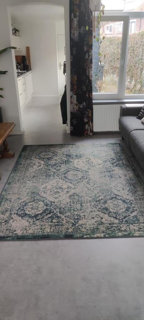 IKEA VONSBAK Vloerkleed - 170x230 cm - Groen/Beige, Huis en Inrichting, Stoffering | Tapijten en Kleden, Zo goed als nieuw, 150 tot 200 cm