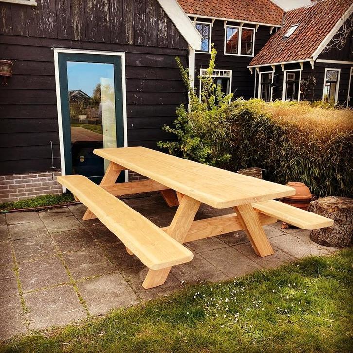 Picknickbank. Picknicktafel van douglas hout, Tuin en Terras, Picknicktafels, Nieuw, Rechthoekig, Hout, Ophalen
