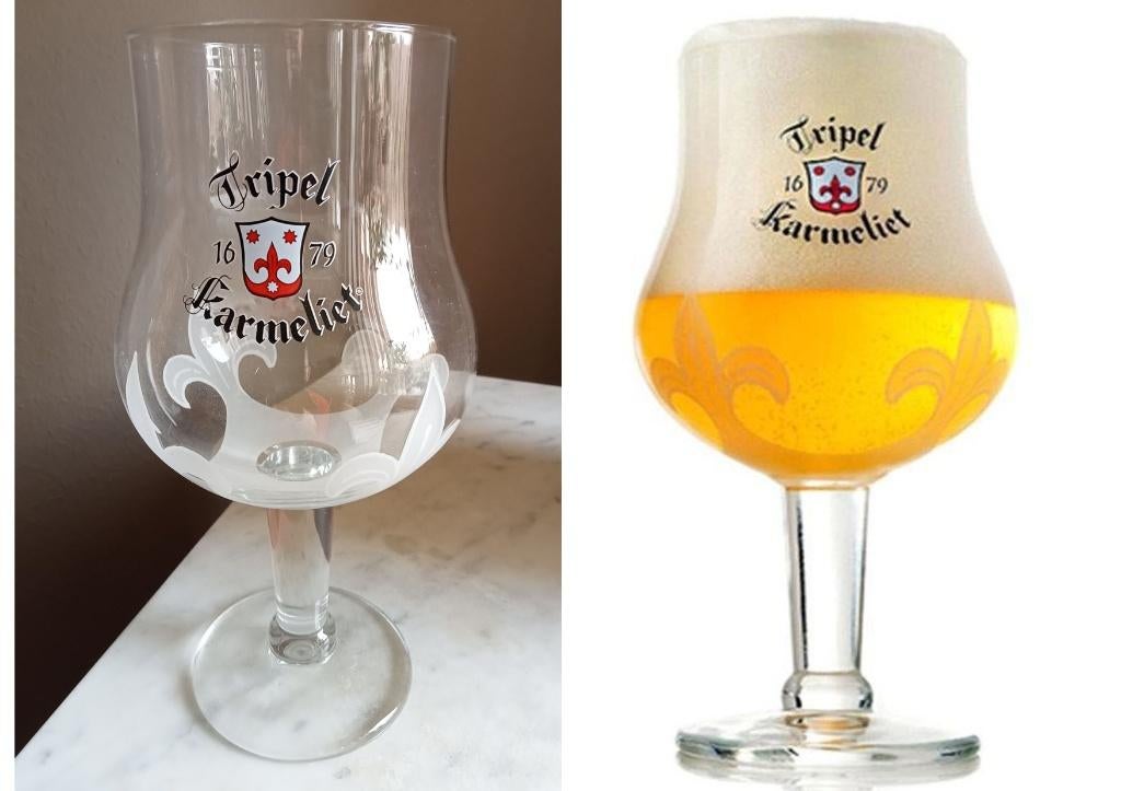 4 Tripel Karmeliet  Glazen, Ophalen of Verzenden, Zo goed als nieuw, Glas of Glazen, Overige merken