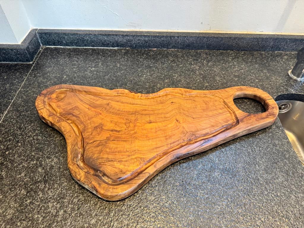Olijfhouten Snijplank/Serveerplank - Grieks, Ophalen of Verzenden, Gebruikt