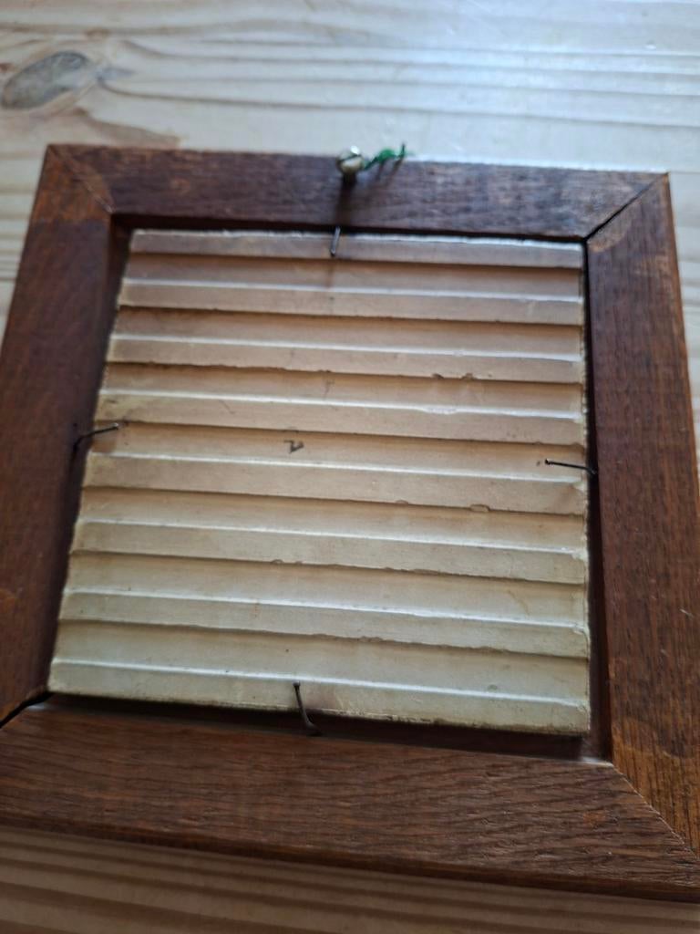 Delfts blauwe tegel in houten lijst, Ophalen of Verzenden