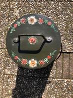 Antieke Doofpot met Handgeschilderde Bloemen en Haan, Ophalen