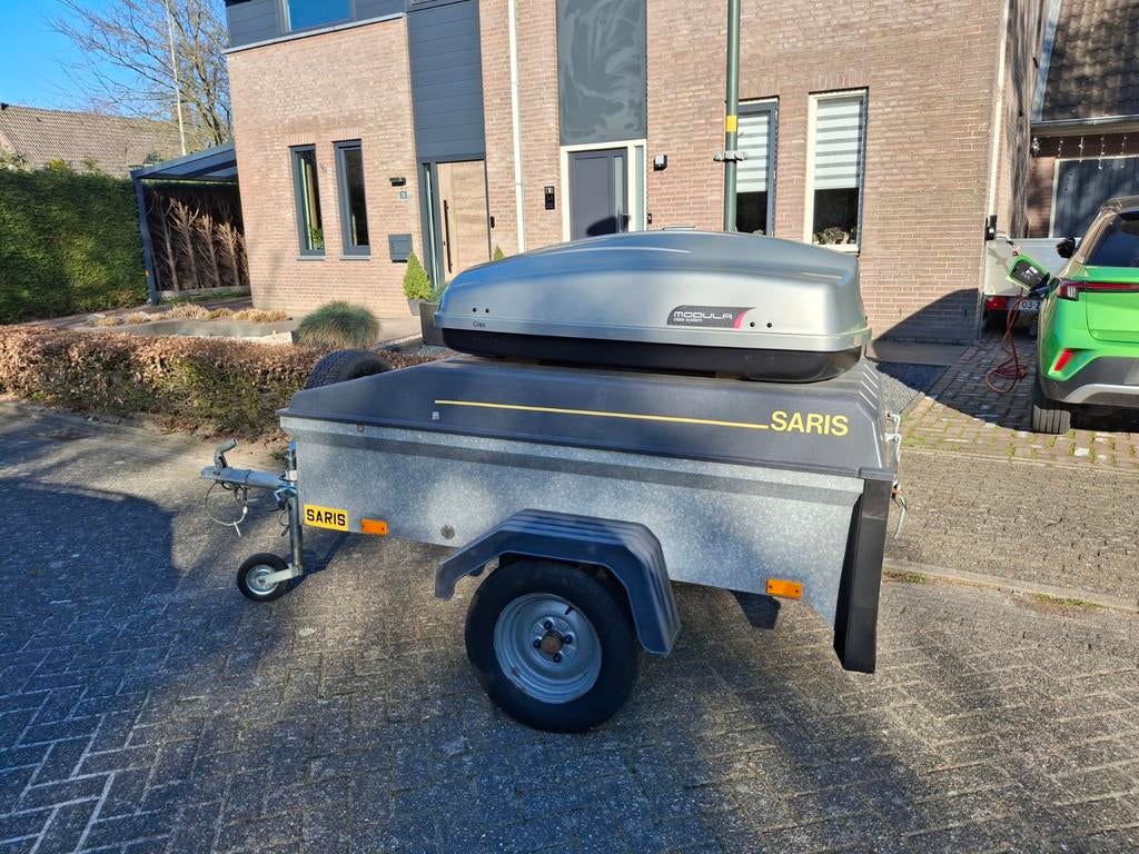 Saris Aanhanger met Dichte Bak en dakkoffer arba2000, Ophalen, Gebruikt