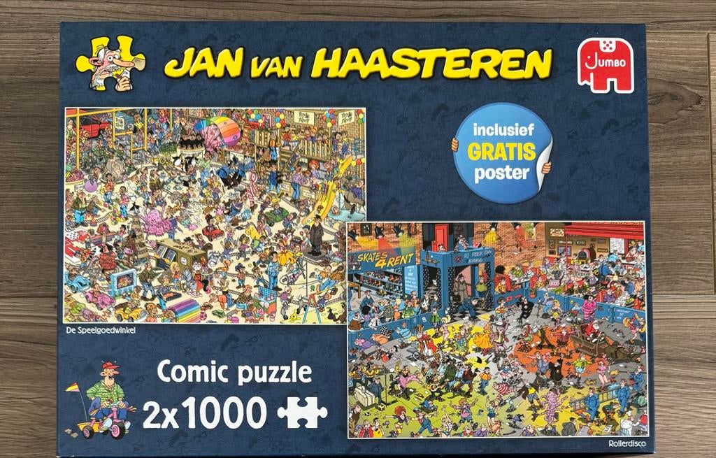 Jan van Haasteren Comic Puzzel 2x1000 stukjes, Ophalen of Verzenden, 500 t/m 1500 stukjes, Zo goed als nieuw, Legpuzzel