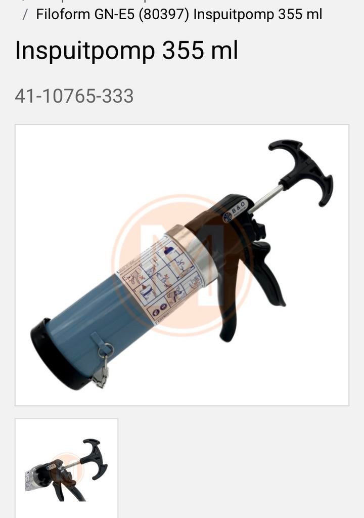 Filoform GN-E5 Inspuitpomp 355 ml, Ophalen of Verzenden, Gebruikt