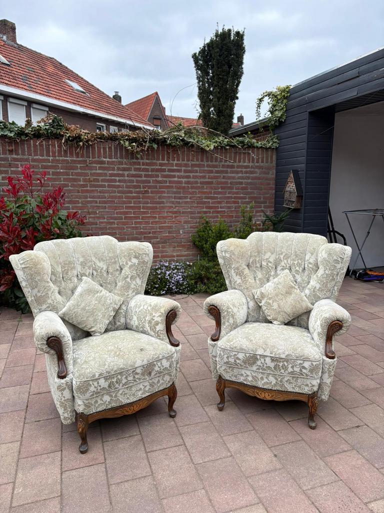 2 fauteuils barok stijl, Ophalen, Zo goed als nieuw, 75 tot 100 cm, 50 tot 75 cm