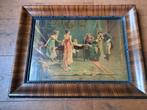 Antiek schilderij afbeelding muziek tafereel, Ophalen