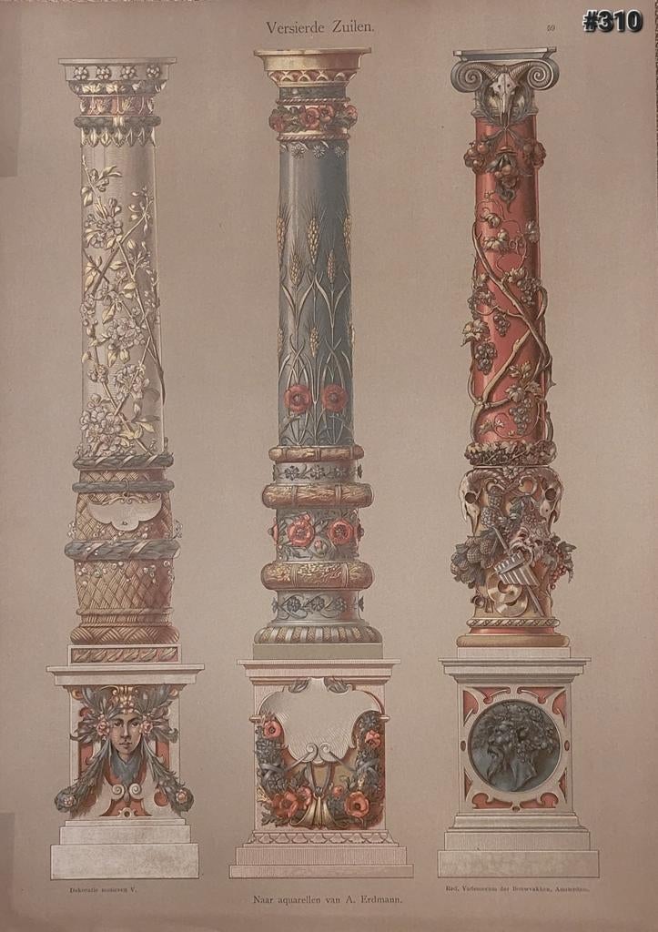 379 chromolitho's 1886-1928 vademecum der bouwvakken A-dam., Ophalen of Verzenden