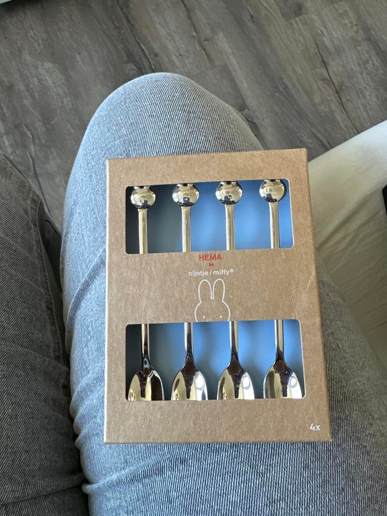 Nijntje theelepels - HEMA RVS set van 4, Ophalen of Verzenden, Nieuw, Rvs of Chroom, Los bestek