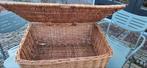 Grote rieten picknickmand met deksel, Ophalen, Gebruikt, Zonder inhoud