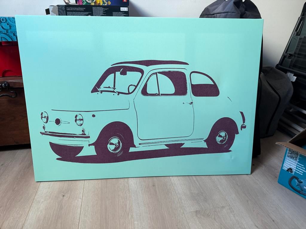 Ikea canvas Fiat 500, Ophalen, Gebruikt, 50 tot 75 cm, Print