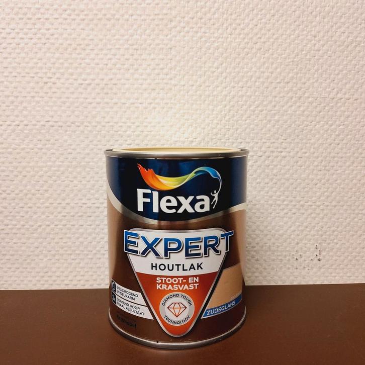 Nieuw: Flexa Expert Houtlak | Zandbeige | Zijdeglans | 0.75L, Doe-het-zelf en Verbouw, Verf, Beits en Lak, Nieuw, Lak, Minder dan 5 liter