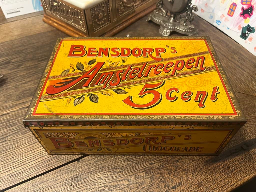 Bensdorp Amstelrepen winkelblik, Verzamelen, Blikken, Ophalen of Verzenden, Zo goed als nieuw, Overige