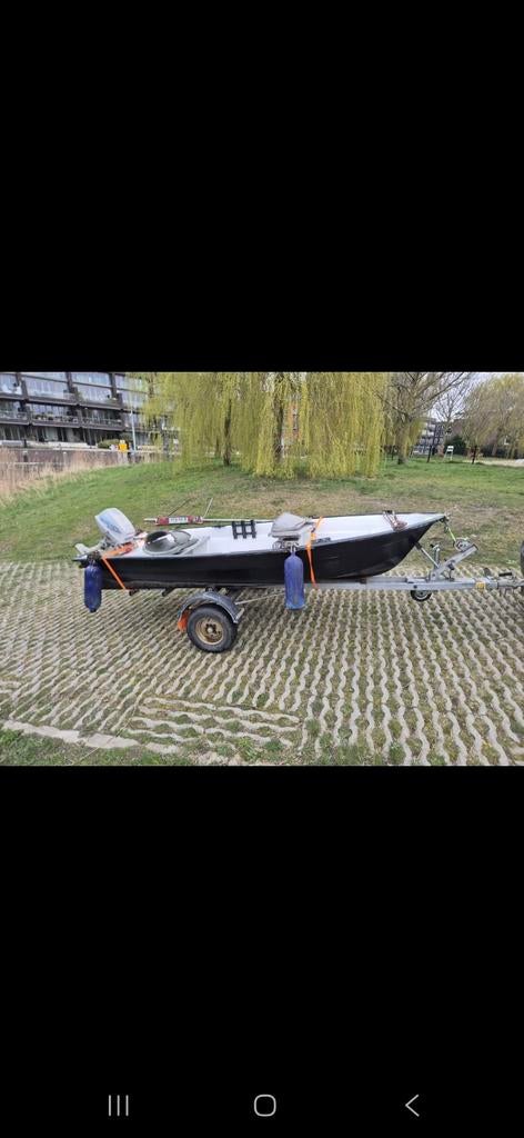 visboot set met Suzuki 5PK motor + Trailer direct vaarklaar, Watersport en Boten, Hengelsport | Algemeen, Ophalen of Verzenden