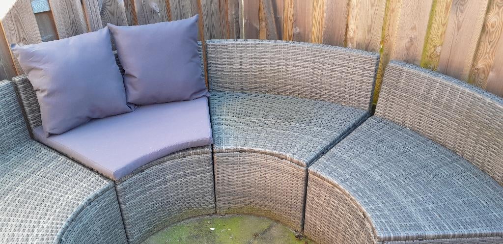 Leuke relax grijs rattan tuinsetje NIEUW, Ophalen, Nieuw, Rotan