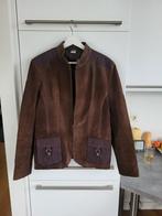 Bruine leren jas MS mode maat L, Ophalen of Verzenden, Zo goed als nieuw, Bruin