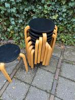 4 Vintage Krukjes Ikea Frosta / Artek Alvar Aalto Stijl, Huis en Inrichting, Krukjes, Gebruikt, Ophalen of Verzenden, X, Hout