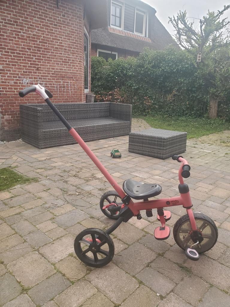 Driewieler met duwstang, Fietsen en Brommers, Fietsen | Driewielers, Ophalen, Gebruikt, Duwstang