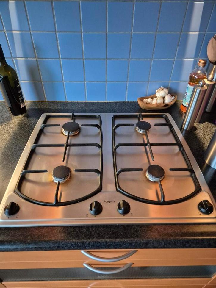 Pelgrim 4-pits gas kookplaat - RVS inbouw, Witgoed en Apparatuur, Kookplaten, Gebruikt, Inbouw, Gas, 4 kookzones, Ophalen