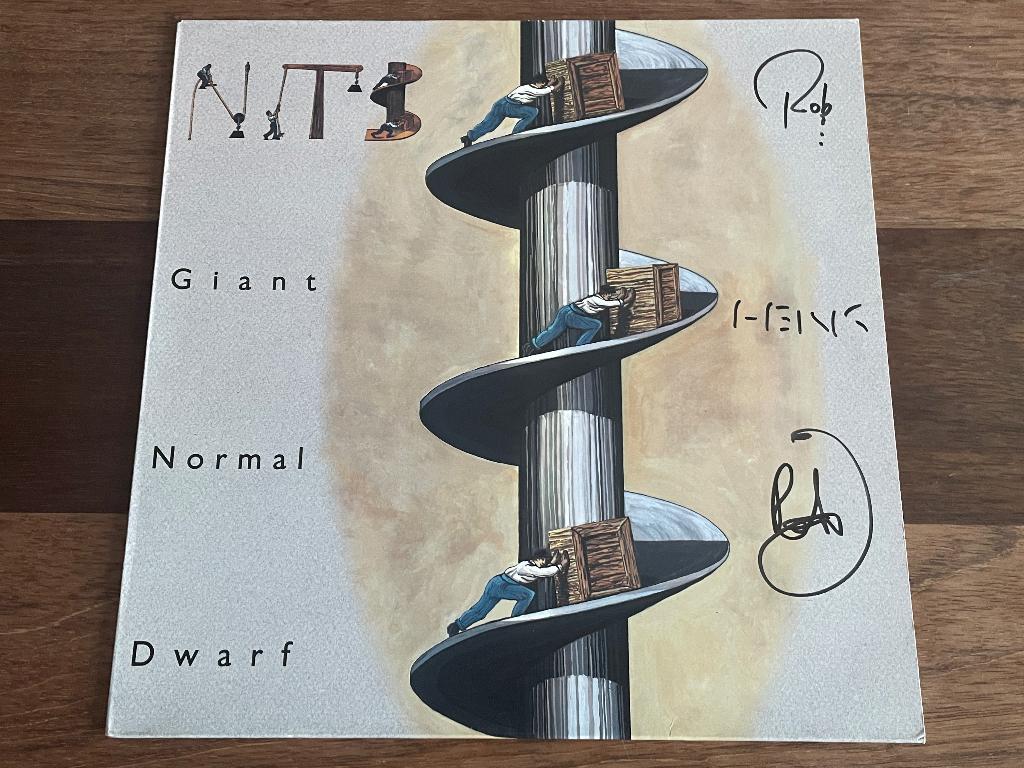 Vinyl LP Nits Giant Normal Dwarf GESIGNEERD, Gebruikt, 1990 - 1999, Originele persing, Ophalen of Verzenden