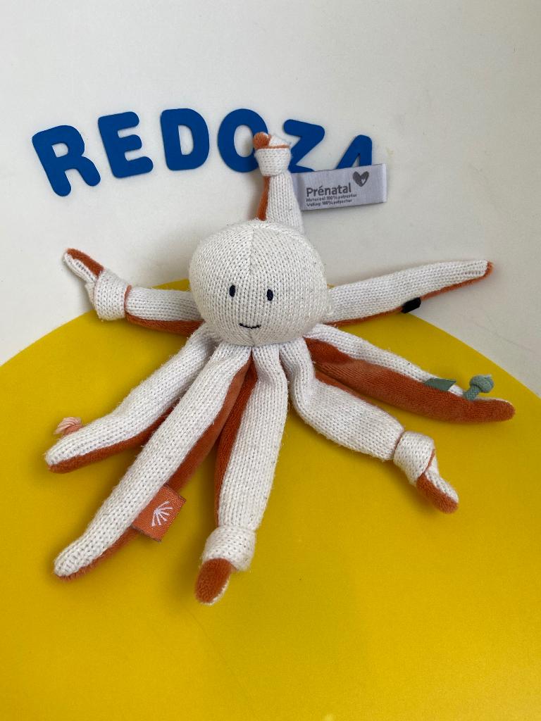 K1047 prenatal octopus wit bruin, Kinderen en Baby's, Speelgoed | Knuffels en Pluche, Ophalen of Verzenden, Zo goed als nieuw