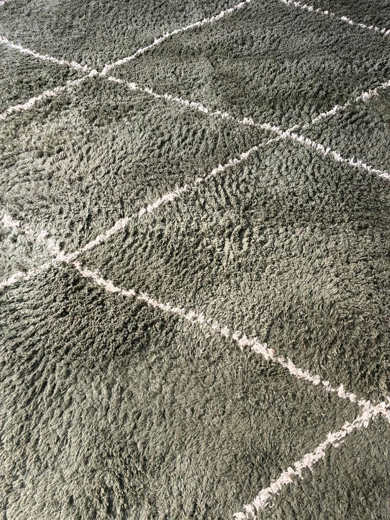 Groot vloerkleed olijfgroen, Ophalen, Gebruikt, Minder dan 10 m², Modern