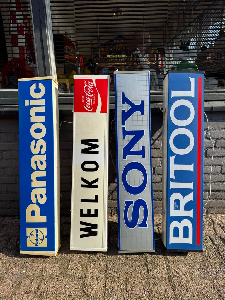 Vintage Lichtbakken: Panasonic, Coca-Cola, Sony, Britool, Verzamelen, Ophalen, Gebruikt, ., Lichtbak of (neon) lamp
