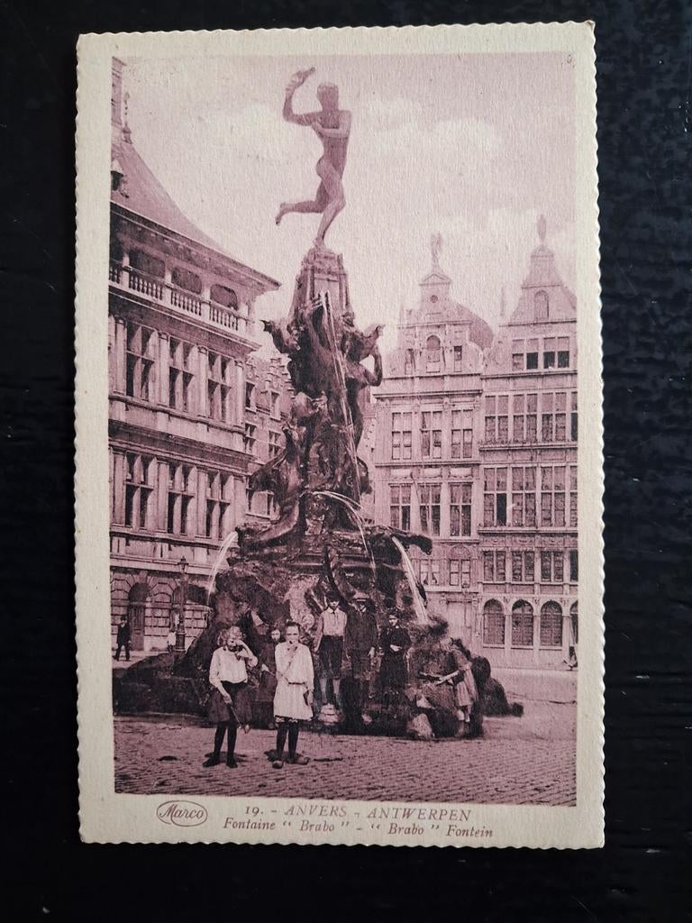 Belgie.Kaart Antwerpen, Brabo Fontein., Ophalen of Verzenden, Ongelopen, België en Luxemburg