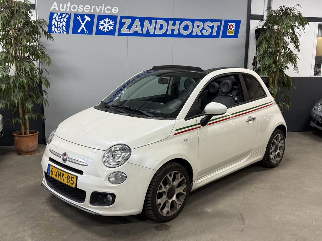 Fiat 500C 0.9 TwinAir Turbo 500S // Abarth Pakket // Xenon /, Gebruikt, Cabriolet, Leder en Stof, Wit